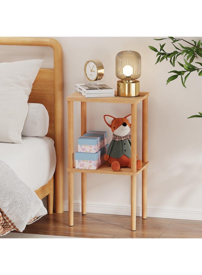 EXILOT Solid Wood Nightstand Tall Side Table End Table Bedside Table for Living Room Bedroom No-Tool Assembly - Image 4