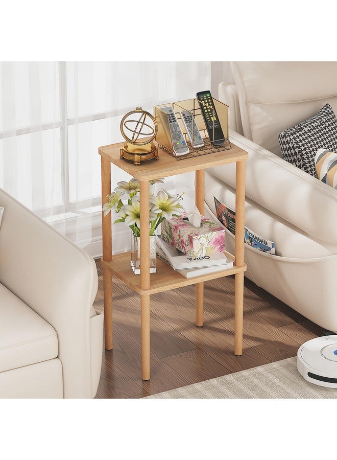 EXILOT Solid Wood Nightstand Tall Side Table End Table Bedside Table for Living Room Bedroom No-Tool Assembly - Image 3