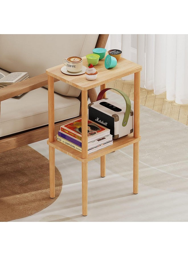 EXILOT Solid Wood Nightstand Tall Side Table End Table Bedside Table for Living Room Bedroom No-Tool Assembly - Image 5