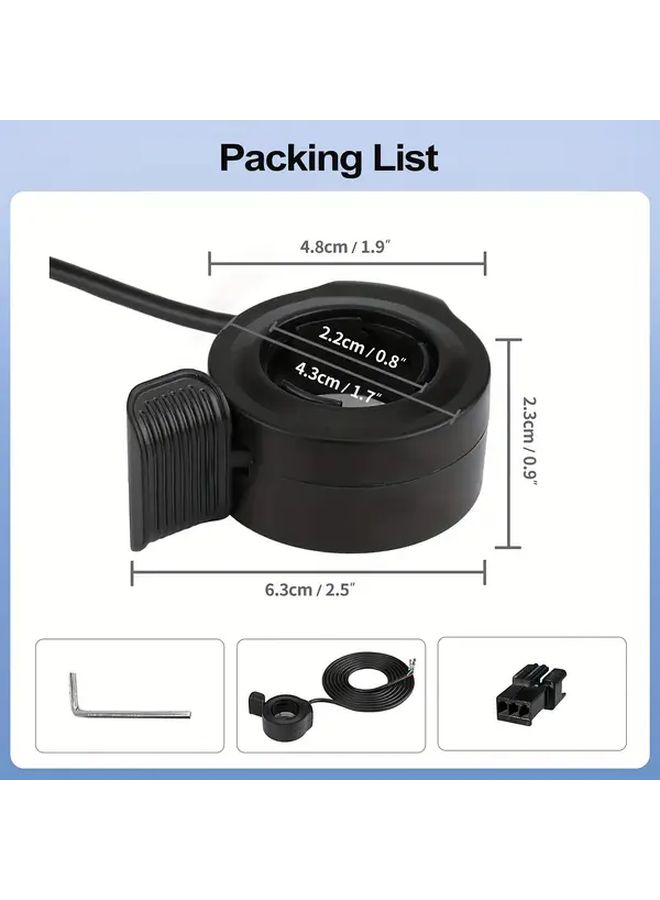 Black 12V 72V Universal Thumb Throttle Speed Controller with Grip for Electric Vehicles - Image 2
