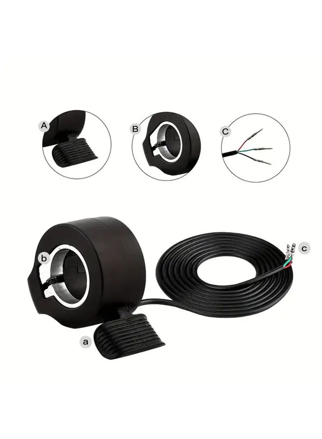 Black 12V 72V Universal Thumb Throttle Speed Controller with Grip for Electric Vehicles - Image 3