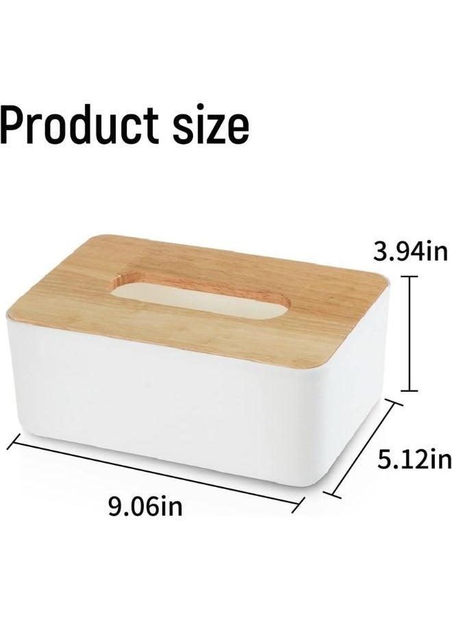Modern Rectangular Design Wooden Tissue Box with Lid, Paper Tissue Box, Tissue Organizer for Bathroom, Home, Office, Living Room (23 x 13 x 10 cm)
