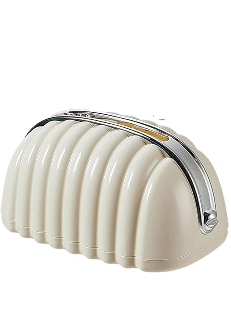 غطاء علبة مناديل، غطاء علبة مناديل لطيف على شكل صدفة مع فيونكة ديكور صغيرة، علبة مناديل للوجه، منظم ورق للوجه، غطاء علبة مناديل بلاستيكي عصري لطاولة جانبية - Image 4