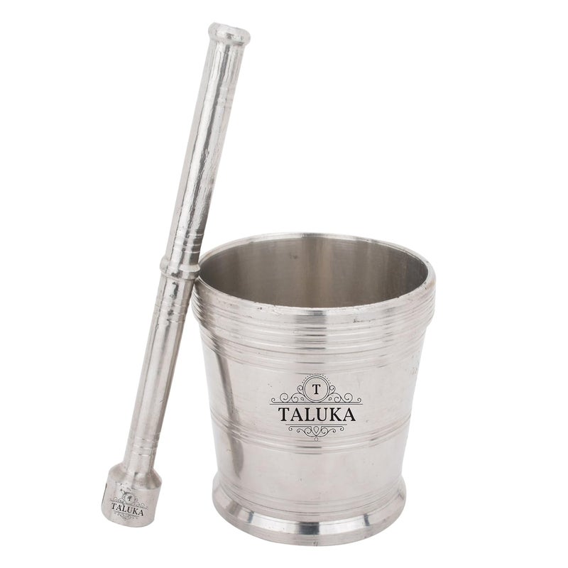 Taluka 34 x 35 Inches approx Mortar Stainless Steel Mortar and Pestle Simple Mortar And Pestle Crushing and Grinding Pestle Length 8 Inches Kitchen Tools - Image 2