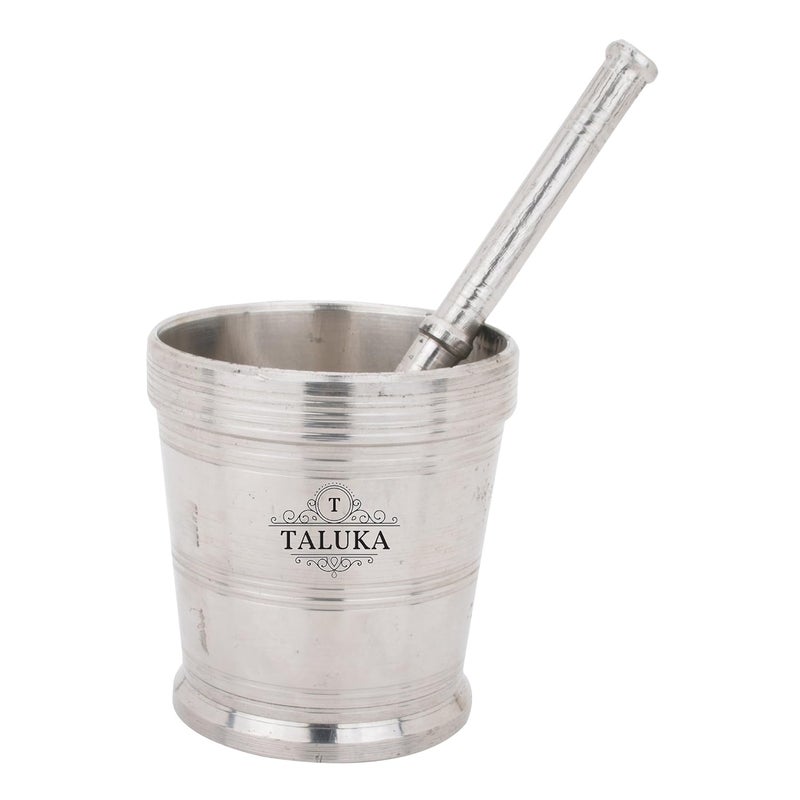 Taluka 34 x 35 Inches approx Mortar Stainless Steel Mortar and Pestle Simple Mortar And Pestle Crushing and Grinding Pestle Length 8 Inches Kitchen Tools - Image 1