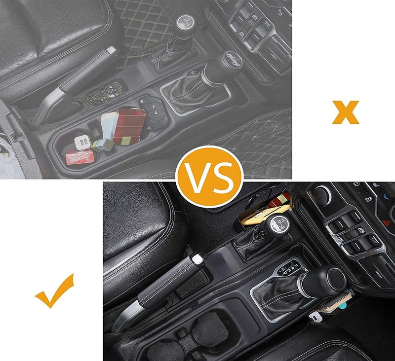 JWWY Update Gear Tray for 2018-2025+ Jeep Wrangler JL JLU & Gladiator JT 4xe Gear Shift Shifter Storage Box Center Console Compartment Organizer Bin, Interior Accessories, Matte Black (Patent Design) - Image 4