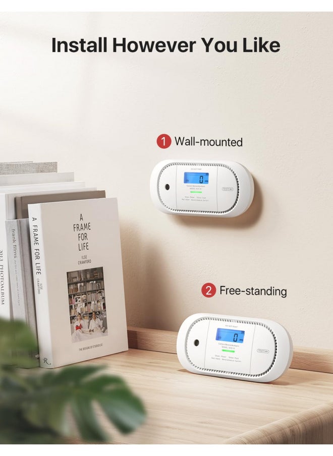 Generic X-Sense Carbon Monoxide Detector Alarm with Digital LCD Display, Replaceable Battery CO Alarm Detector with Peak Value Memory, XC01-R  - Image 2