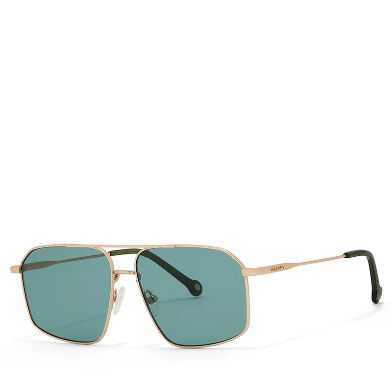 30Sundays 30Sundays ANCIENT,Men Sunglasses, Geometric Sunglasses, UV Protection: UV400 (Gold,Green)