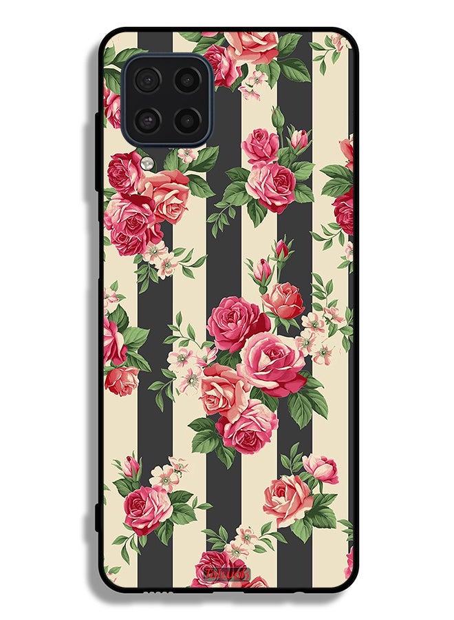 Tolwak Samsung Galaxy F22 Protective Case Cover Roses Pattern - Image 2
