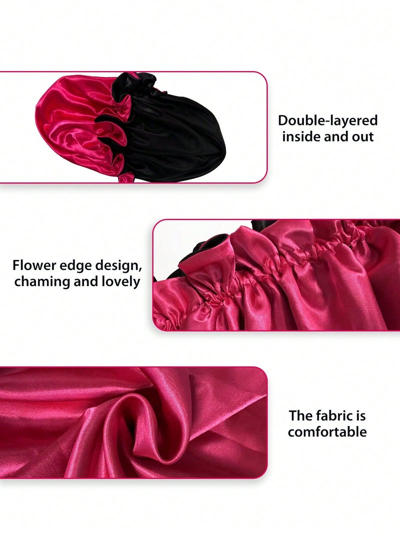Stretch Satin Hair Bonnet – Anti-Tangle Sleep Cap for Smooth Hair - Image 3