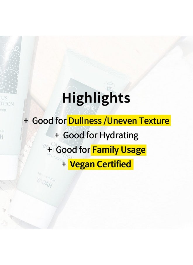 YADAH Cactus Body Lotion 6.76Fl.Oz.69.58% Of Cactus Instead Of Water Vegan Paraben Free Non Sticky Moisturizing Emulsion For Dry Sensitive Skin  - Image 3