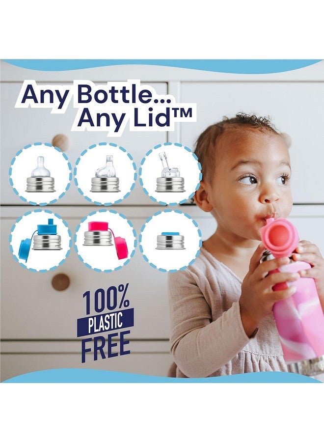 Pura Sport Mini 11oz/325ml Bottle w/Sleeve & Silicone Big Mouth Sport Top - Stainless Steel, Leak-Proof & Spill-Proof for Kids, Toddlers, Preschoolers - Moss - Image 3