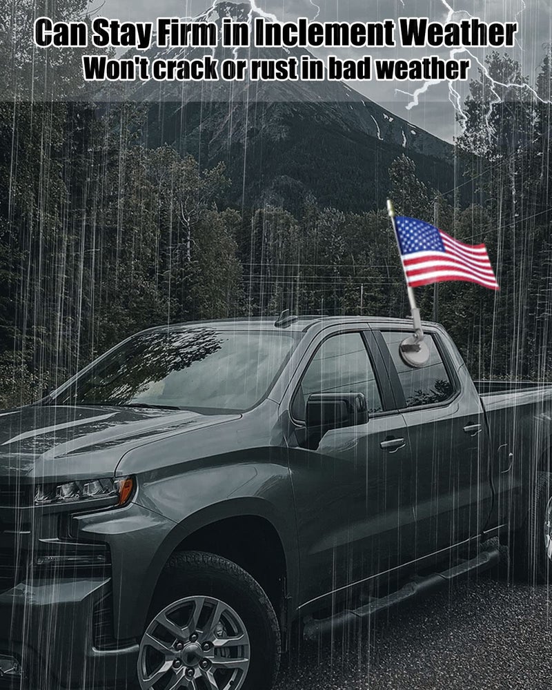 ULZOZN حامل علم بقبضة شفط بتصميم عالمي قابل للتعديل متعدد الوضعيات لحامل العلم الثقيل لتثبيت الأعلام على RV والشاحنات والسيارات وSUV وATV والجدران المنزلية - Image 4