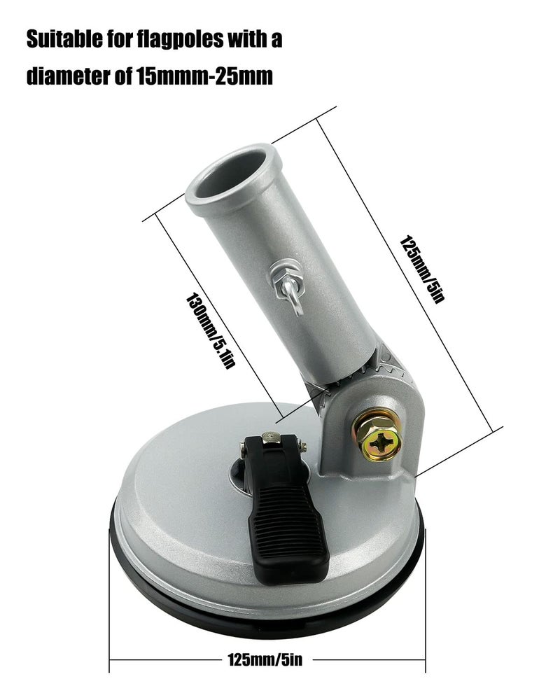 ULZOZN حامل علم بقبضة شفط بتصميم عالمي قابل للتعديل متعدد الوضعيات لحامل العلم الثقيل لتثبيت الأعلام على RV والشاحنات والسيارات وSUV وATV والجدران المنزلية - Image 3