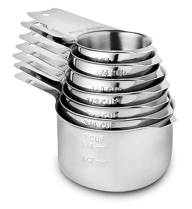 CozyKit Measuring Cups Stainless Steel 7 Piece Stackable Set for Dry or Liquid Ingredients Measurement - Kitchen Gadgets & Utensils Metal Measuring Cups Best for Cooking & Baking - Image 1