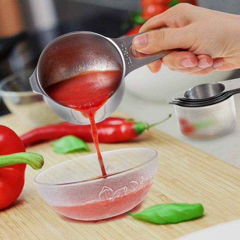 CozyKit Measuring Cups Stainless Steel 7 Piece Stackable Set for Dry or Liquid Ingredients Measurement - Kitchen Gadgets & Utensils Metal Measuring Cups Best for Cooking & Baking - Image 5