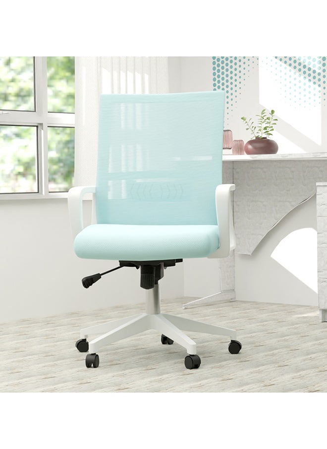Mahmayi - Mahmayi TJ HY-690W Medium Back Mesh Chair White/Blue - Image 1