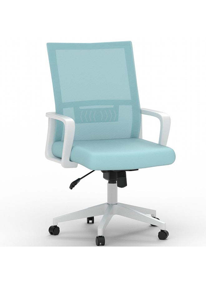 Mahmayi - Mahmayi TJ HY-690W Medium Back Mesh Chair White/Blue - Image 1