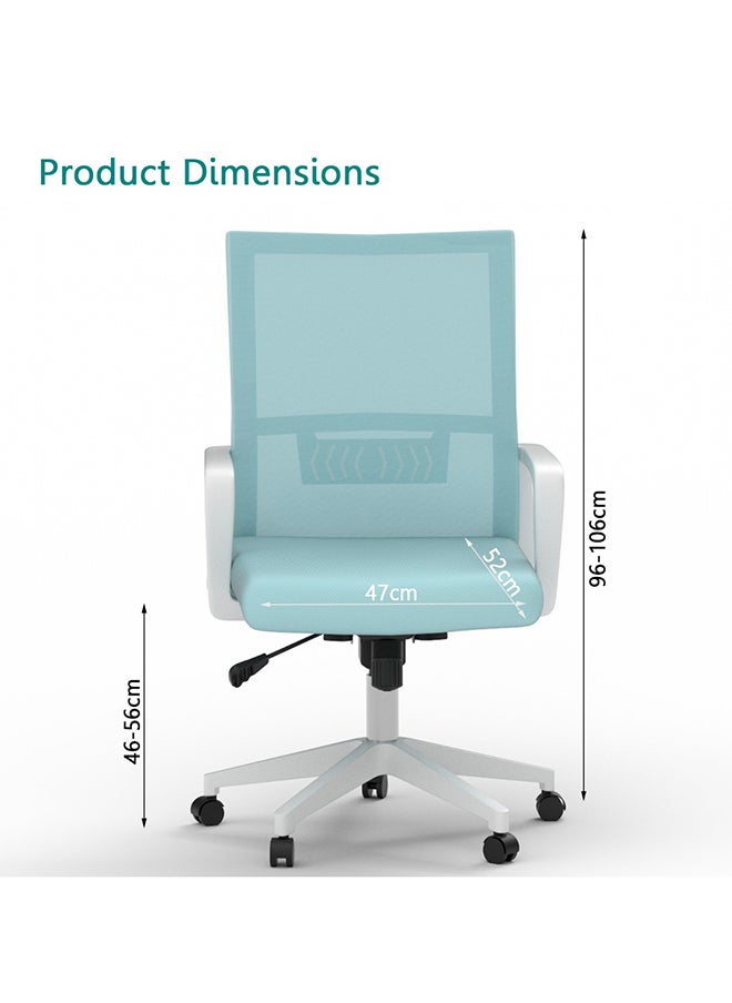 Mahmayi - Mahmayi TJ HY-690W Medium Back Mesh Chair White/Blue - Image 1