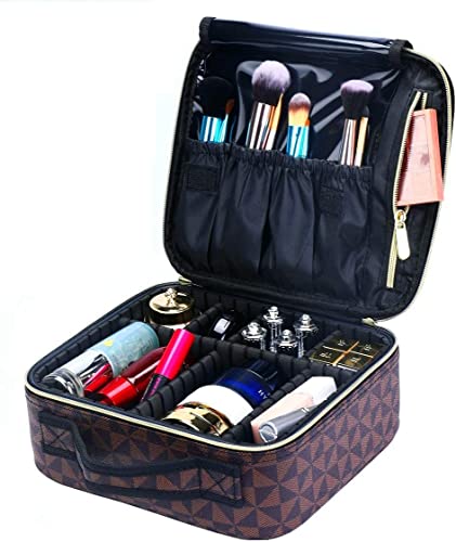MDAIRC Travel Makeup Train MAKE UP Case Makeup Cosmetic Case Organizer Portable Artist Storage Bag with Adjustable Dividers for Cosmetics Makeup Brushes Toiletry Jewelry Digital Accessories - Image 2