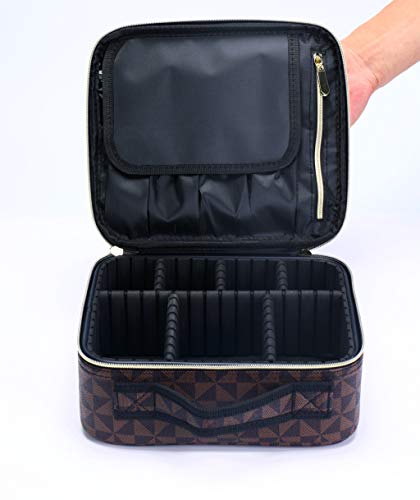MDAIRC Travel Makeup Train MAKE UP Case Makeup Cosmetic Case Organizer Portable Artist Storage Bag with Adjustable Dividers for Cosmetics Makeup Brushes Toiletry Jewelry Digital Accessories - Image 4