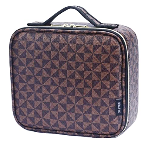 MDAIRC Travel Makeup Train MAKE UP Case Makeup Cosmetic Case Organizer Portable Artist Storage Bag with Adjustable Dividers for Cosmetics Makeup Brushes Toiletry Jewelry Digital Accessories - Image 1