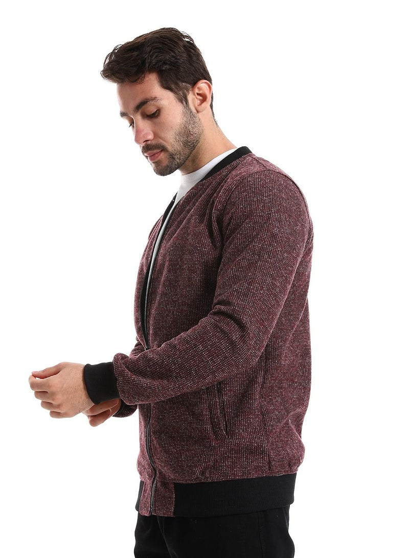 Caesar Men Sweatshirt With Front Pockets And Through Zipper - Image 2