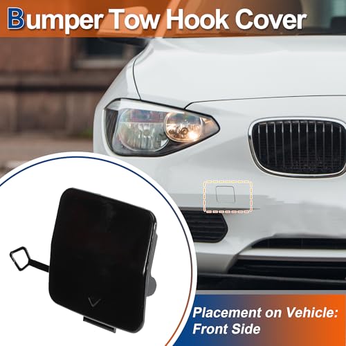 ACROPIX Front Car Bumper Tow Hook Cover Tow Cover Cap Black Fit for BMW 1 Series F20 F21 2011-2014 No.51117292947 - Pack of 1 - Image 2