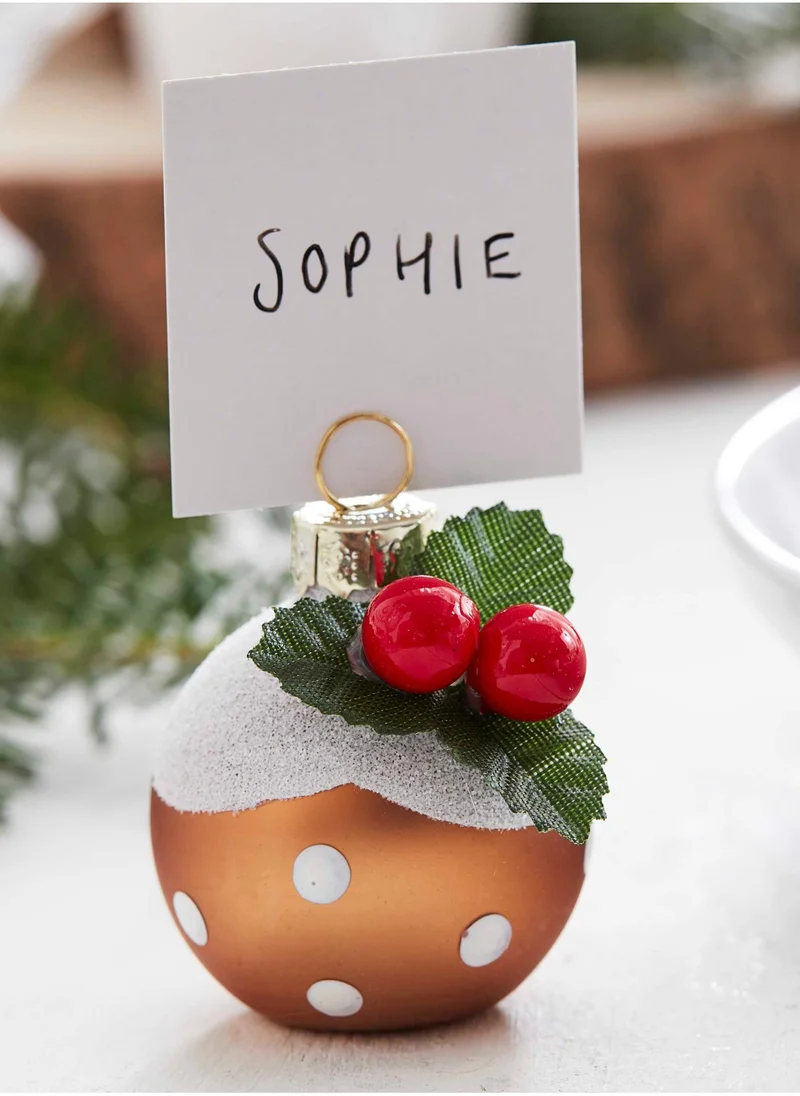 جينجر راي Place Card Holder - Christmas Pudding