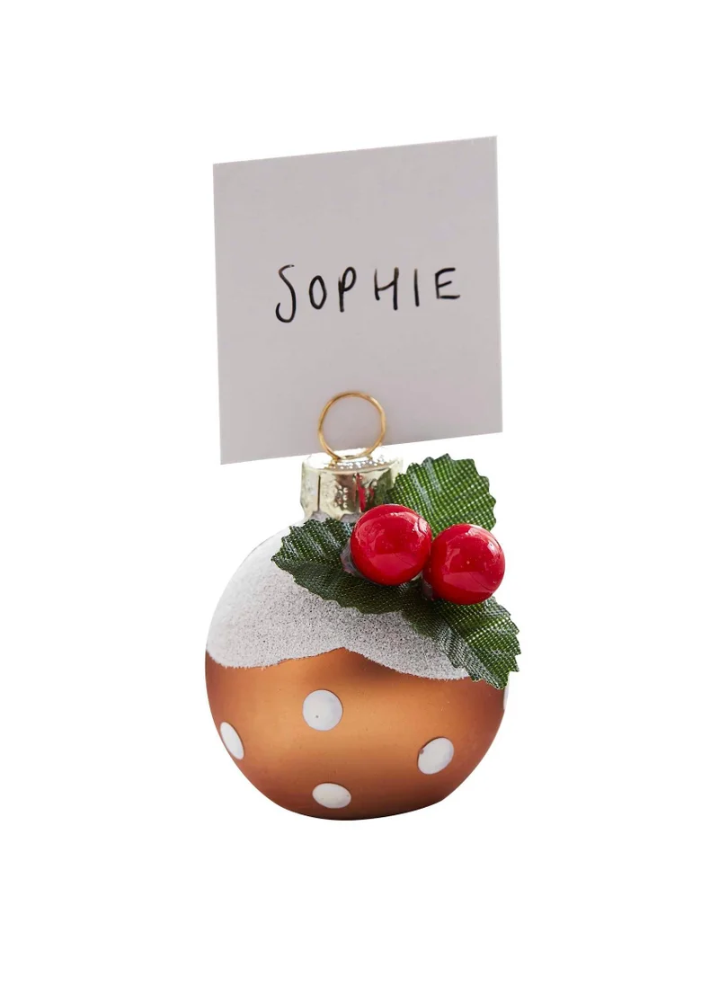 Ginger Ray Place Card Holder - Christmas Pudding