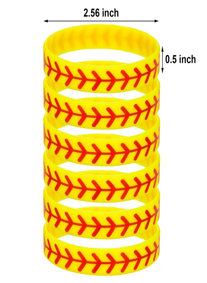 JOVITEC 24 Pcs Softball Bracelet Softball Wristband Silicone Bracelet Gift for Player and Teams - Image 3