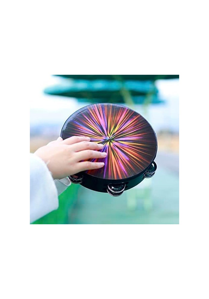 OriGlam 8 Inch Row Tambourine Hand Drum for Adults and Kids - Pink - Image 2
