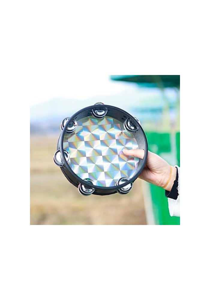 OriGlam 8 Inch Row Tambourine Hand Drum for Adults and Kids - Pink - Image 3