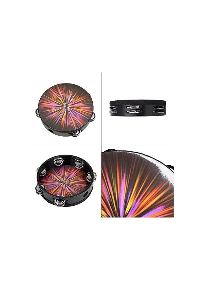 OriGlam 8 Inch Row Tambourine Hand Drum for Adults and Kids - Pink - Image 5