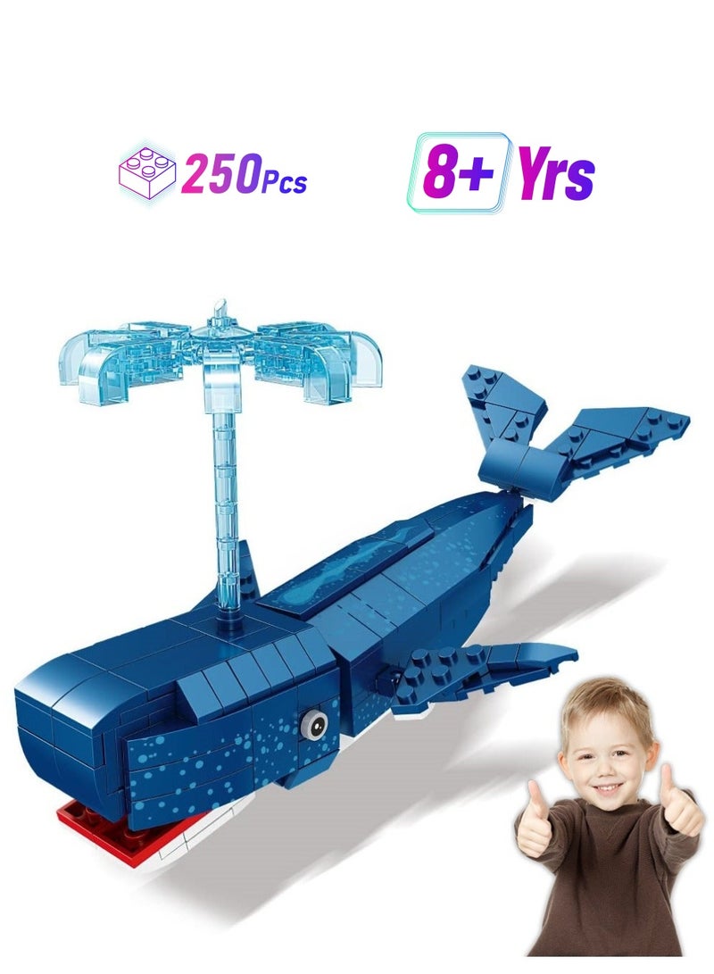 Blue Whale Building Toy Set, Sea Animal Building Blocks, Deep Sea Creatures Building Toy Set for Children 8 Years Old and Up, Party Favors, Birthday, 250 Pieces  - Image 1