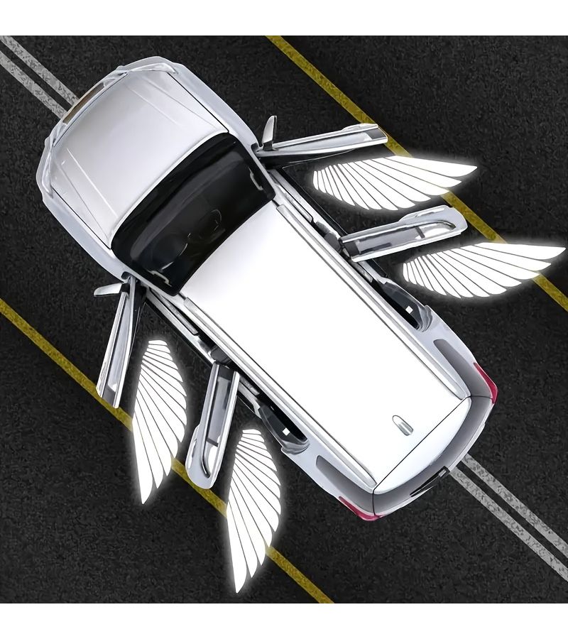 Black LED Angel Wings 2 Pack Interior Welcome Light Set - Image 4