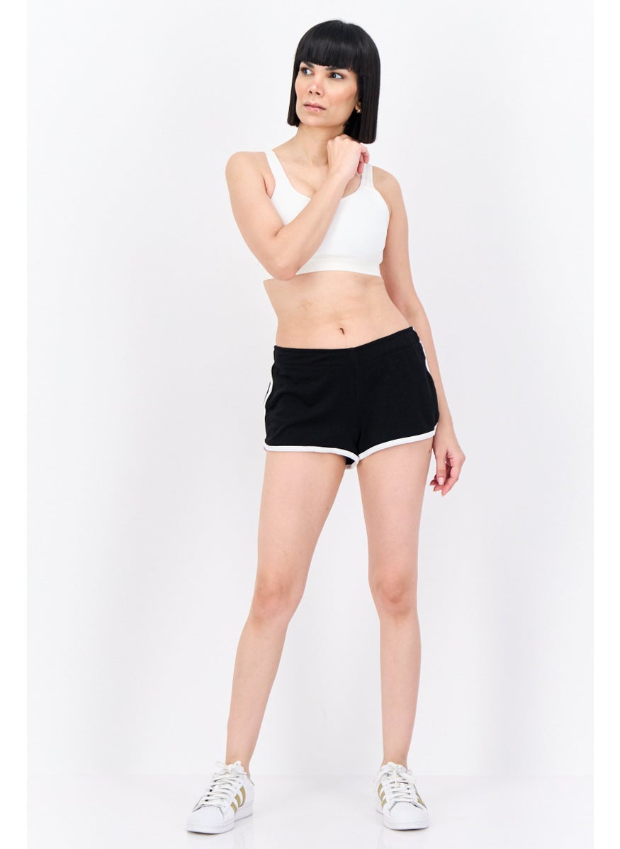 Lefties Women Solid Basic Shorts, Black  - Image 4