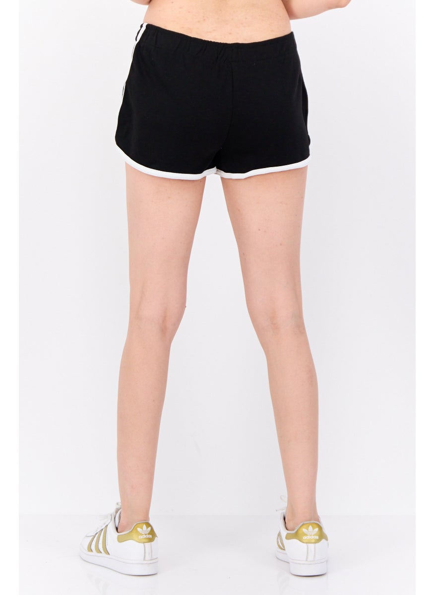 Lefties Women Solid Basic Shorts, Black  - Image 3