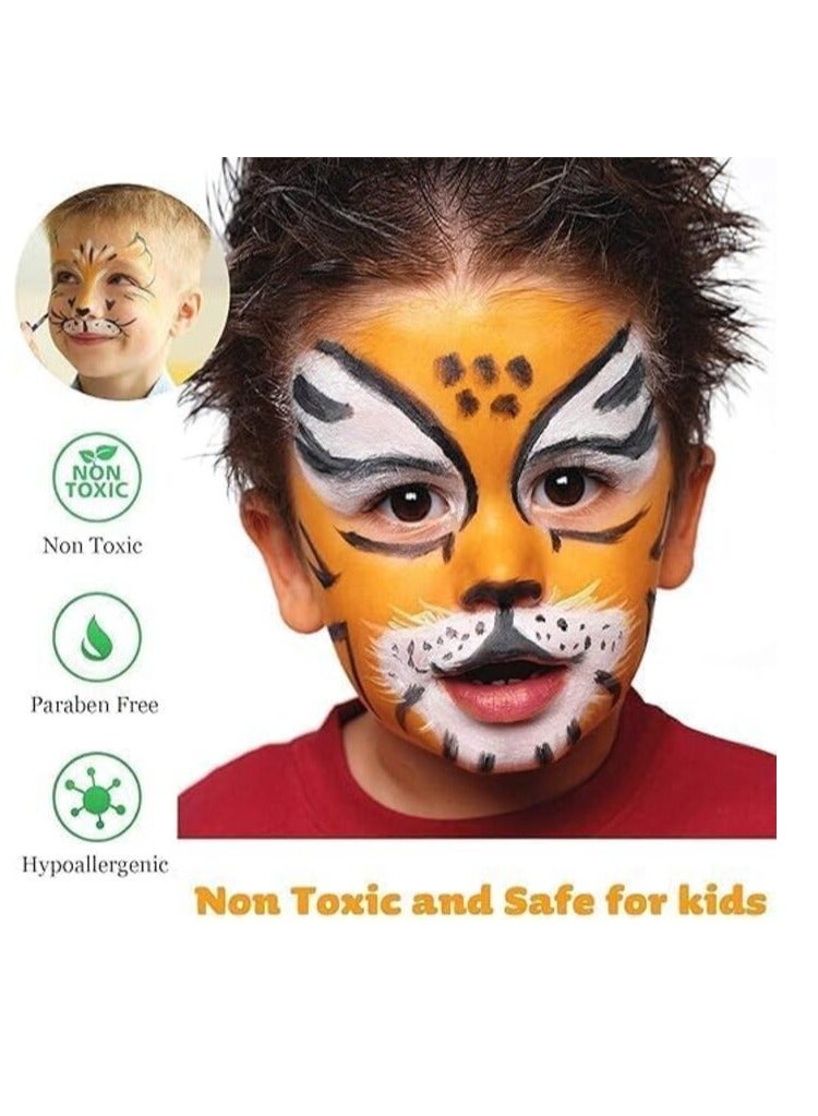 Meetion Kids Face Paint Kit-15 Colours Non-Toxic Professional Face Paint Palette Washable Safe Facepainting for Halloween Party, Body Painting Face Paint Set for Adults Children - Image 3