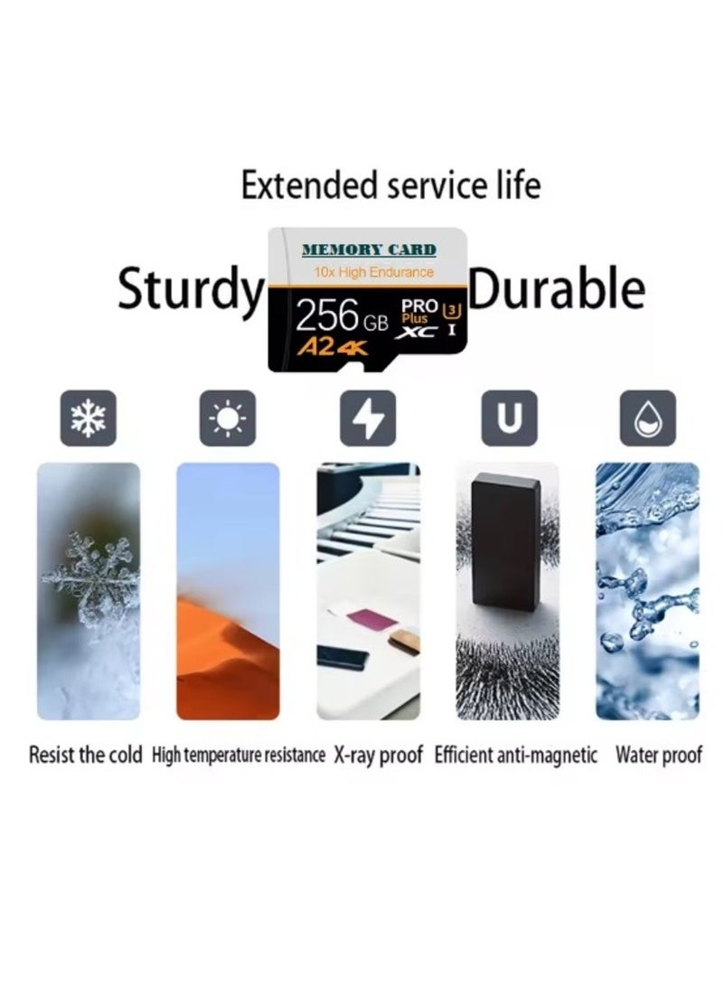 PRO Micro SD/TF Memory Card 256GB – High Speed V30 Memory Card, 4K Compatible for Mobile Phones, Smartphones, Tablets, Toys, CCTV, and Action Cameras - Image 2