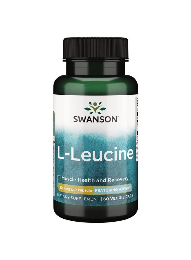 Swanson Amino Acid Ajipure L-Leucine Pharmaceutical Grade 500 Milligrams 60 Veg Capsules - Image 1