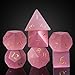 UDIXI Natural Gemstone Dice Set 7PCS Crystal Stone DND Dice for Role Playing Games and Other Tabletop Games Pink Cats Eye - Image 4