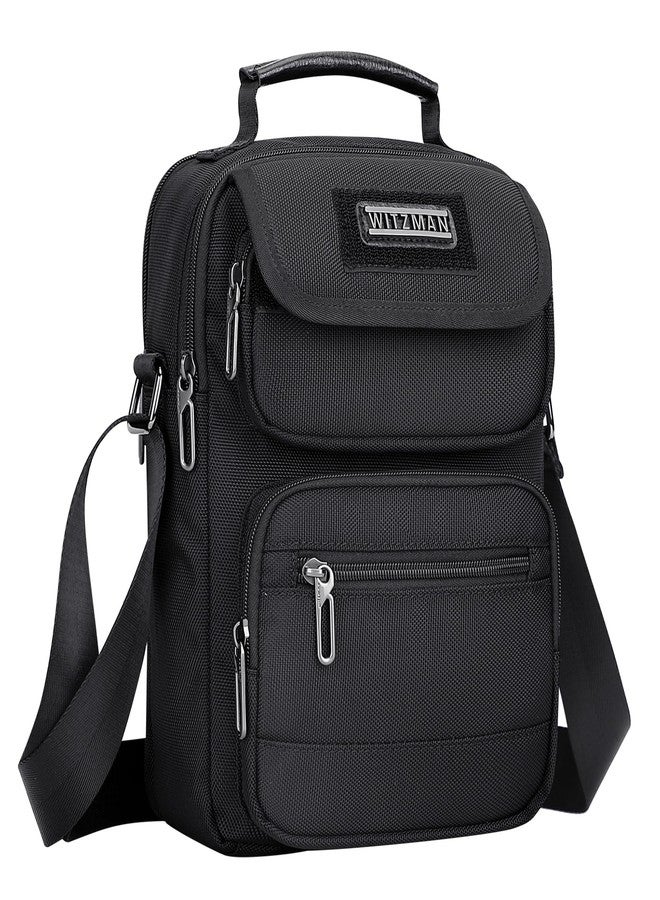 WITZMAN Crossbody Bag for Men Messenger Bag Lightweight Man Purse Small Nylon Casual Shoulder Bags for Work Travel, Black - Image 1