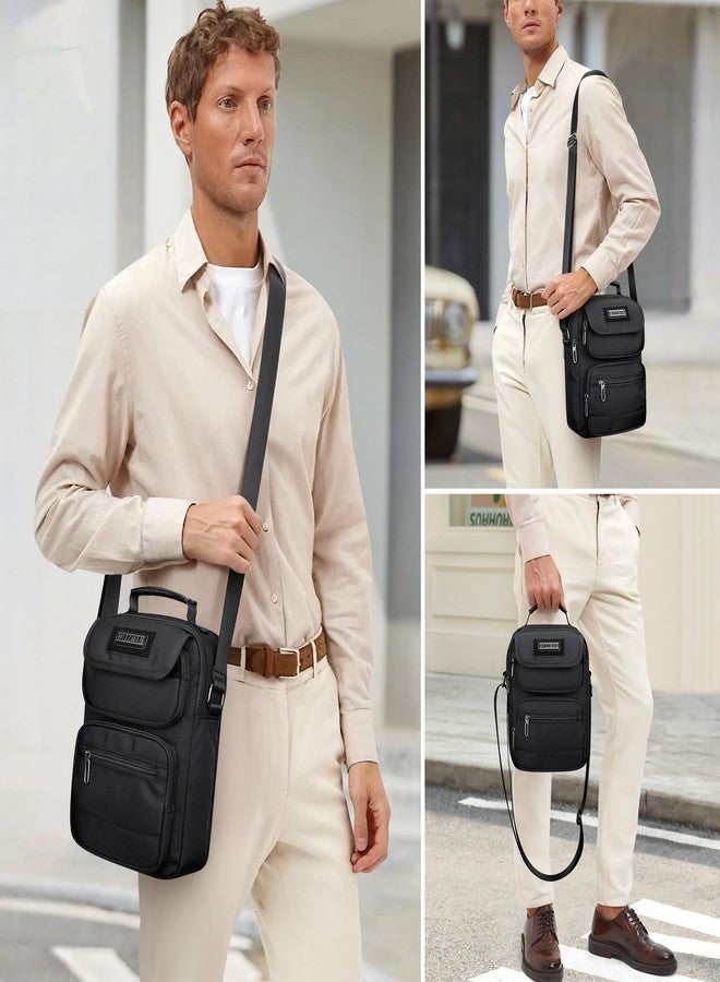 WITZMAN Crossbody Bag for Men Messenger Bag Lightweight Man Purse Small Nylon Casual Shoulder Bags for Work Travel, Black - Image 2