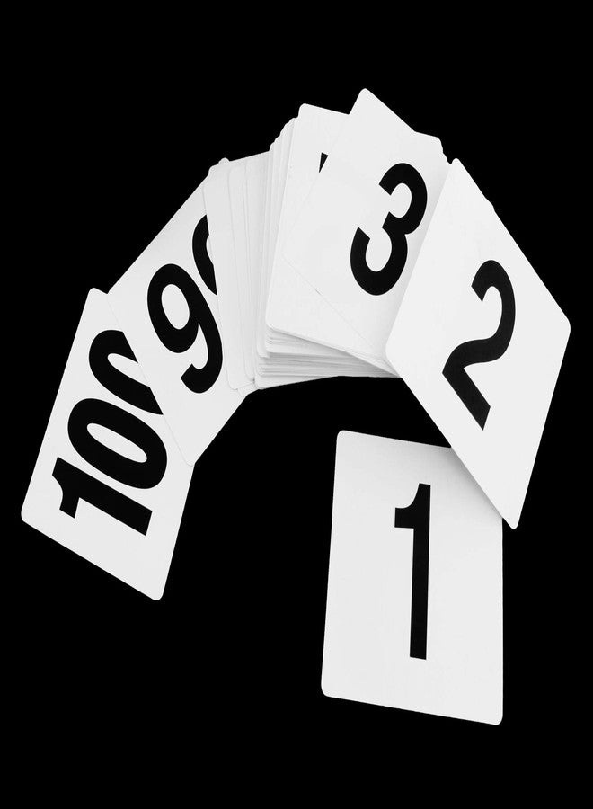 نيو ستار فود سيرفيس أرقام طاولات مزدوجة الجوانب من نيو ستار فود سيرفيس، رقم 23053، من 1 إلى 100، مقاس 4 بوصات × 4 بوصات، لون أبيض - Image 2