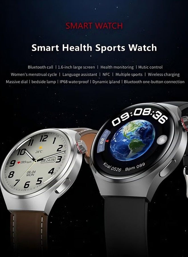 RollsTimi  Smart watch GT4PRO with Bluetooth call function (answering/making calls), fitness tracking watch with sleep monitoring function, suitable for iPhone/Android, IP68 waterproof, black tape - Image 4