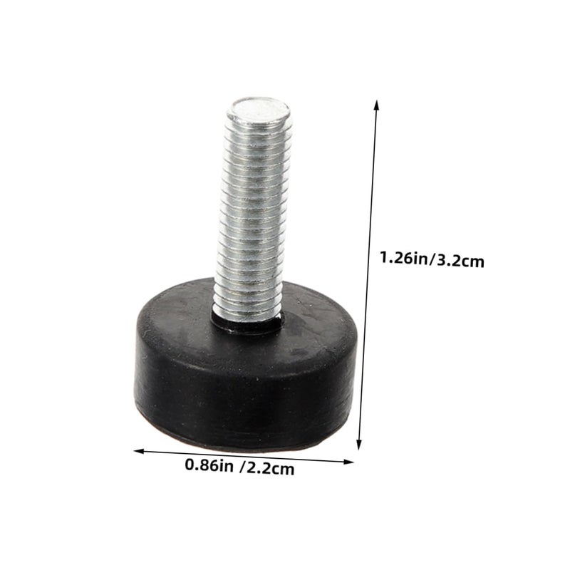 4Pcs Black Rubber Furniture Leveling Feet Pads Non Slip Vibration Dampening for Tables Cabinets Machines Screw Compatible - Image 3