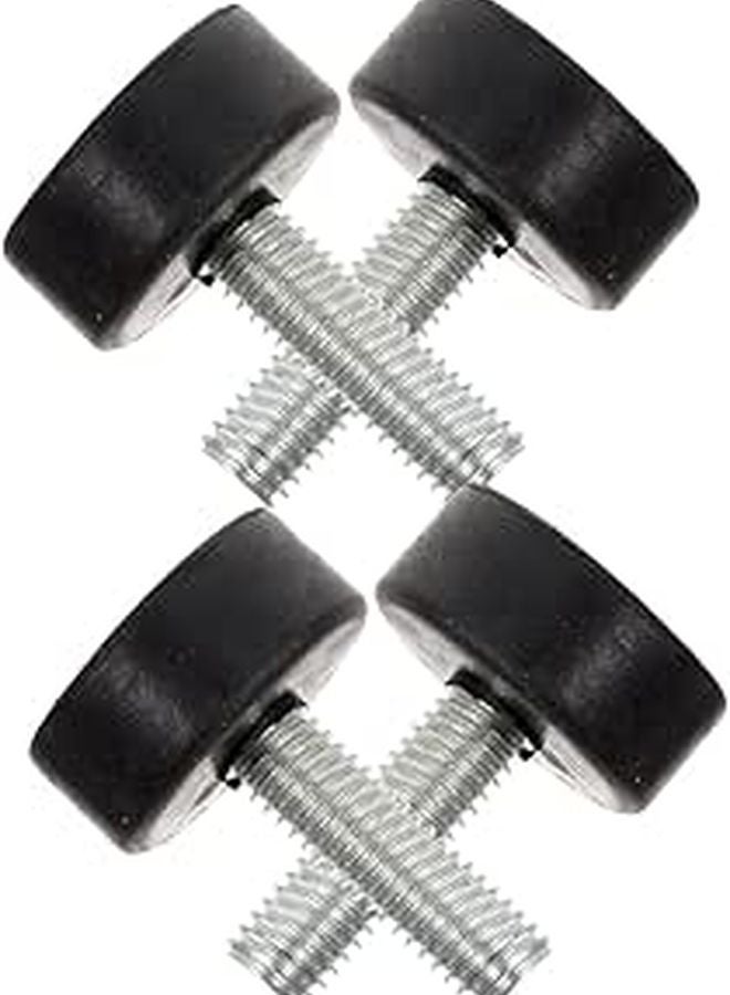 4Pcs Black Rubber Furniture Leveling Feet Pads Non Slip Vibration Dampening for Tables Cabinets Machines Screw Compatible - Image 1