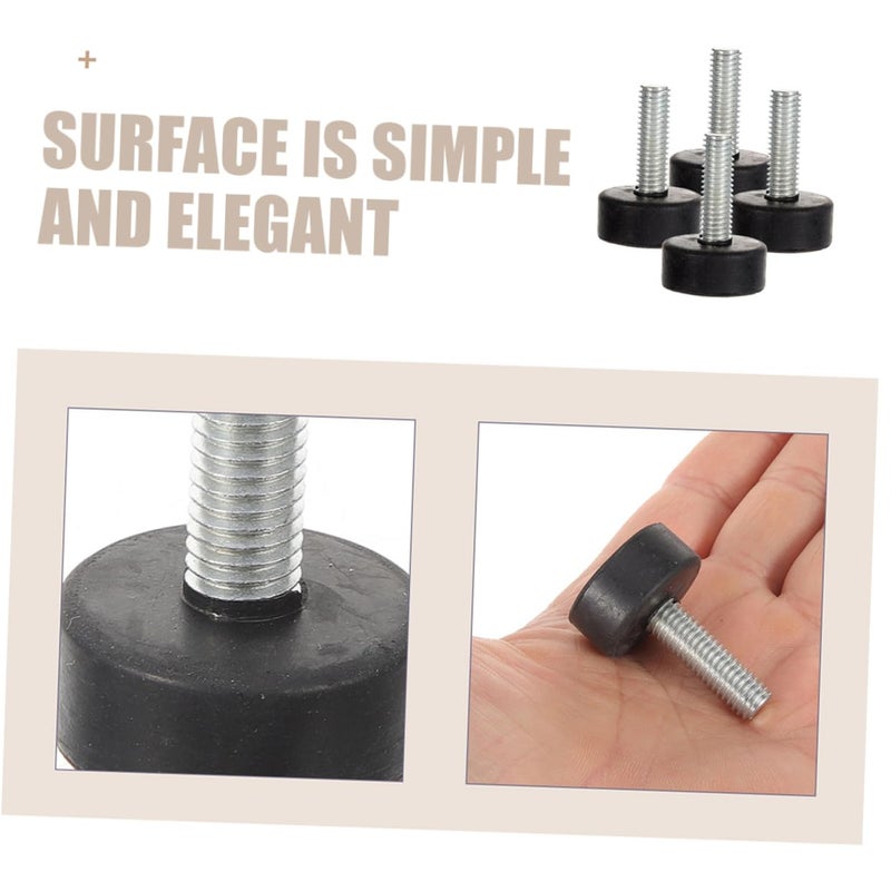 4Pcs Black Rubber Furniture Leveling Feet Pads Non Slip Vibration Dampening for Tables Cabinets Machines Screw Compatible - Image 4