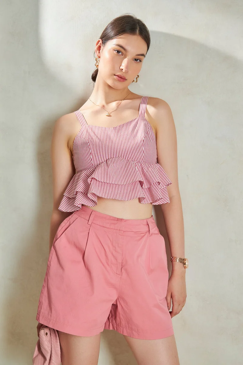 Virgio Cotton Tops Daywear With Frills for Women